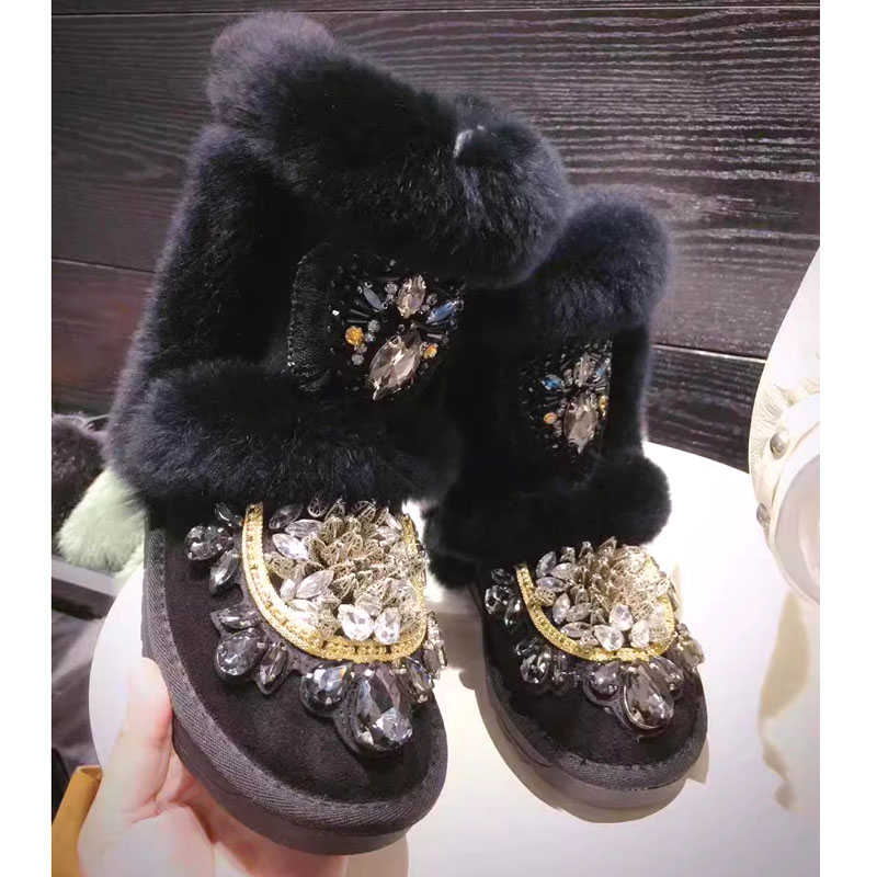 Sew On Rhinestone - Botas de strass com cristal bordado,