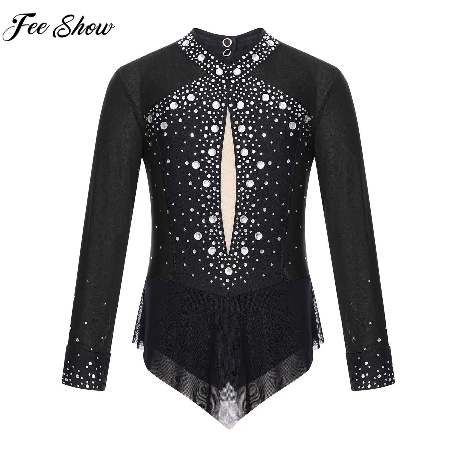 Rhinestone Banding Trim - Crianças menina patinação artística traje ballet