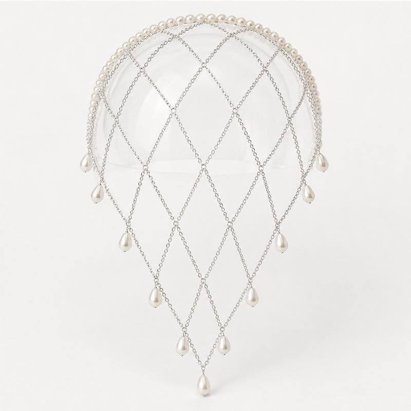 Touca de Cabelo Elegante para  - Beaded Trim Fringe avaliação e preço