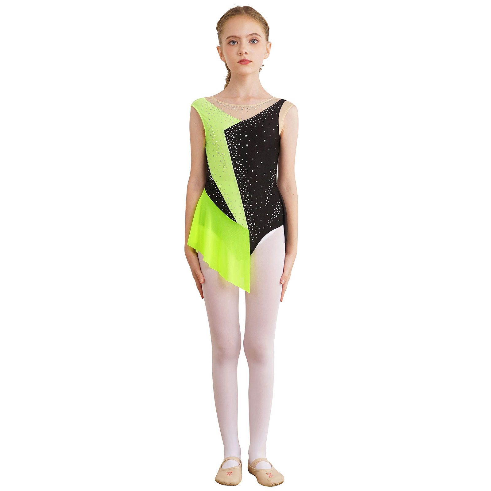 Tops de Ginástica para Meninas - Rhinestone Banding Trim avaliação e preço