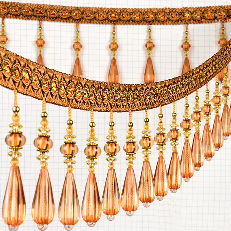 1m pingente de cristal borla g - Beaded Trim Fringe avaliação e preço