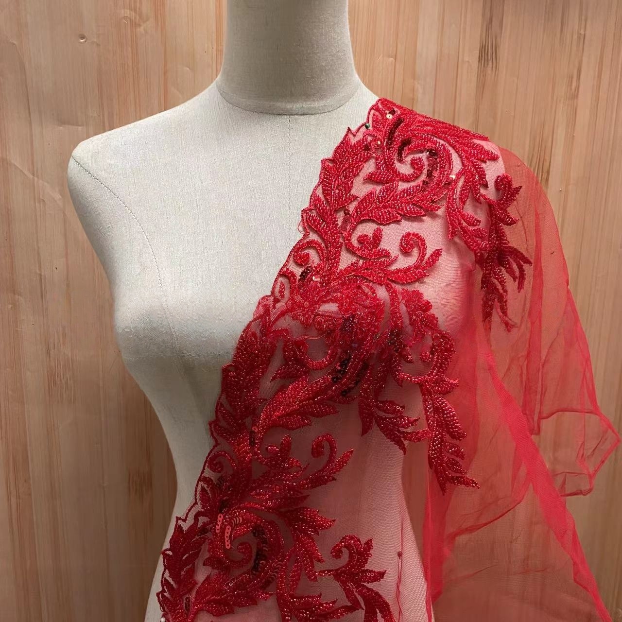 Guarnição de renda bordada com - Beaded Trim Fringe avaliação e preço