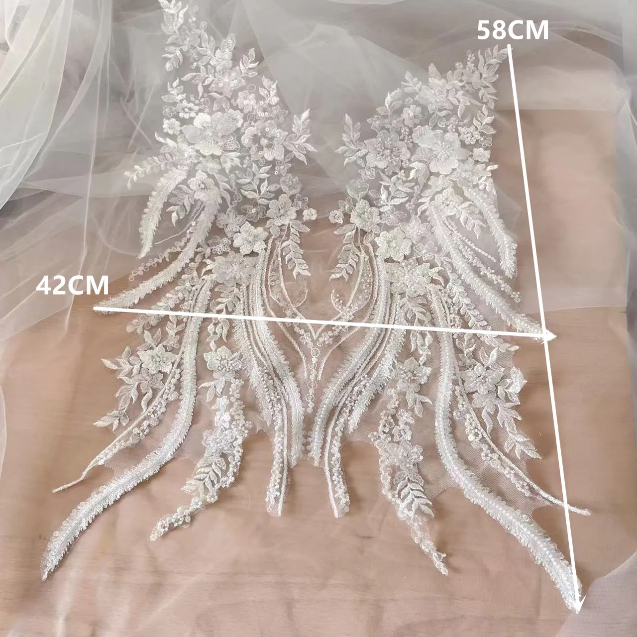 Novo frisado lantejoulas renda - Applique Patch Flower avaliação e preço
